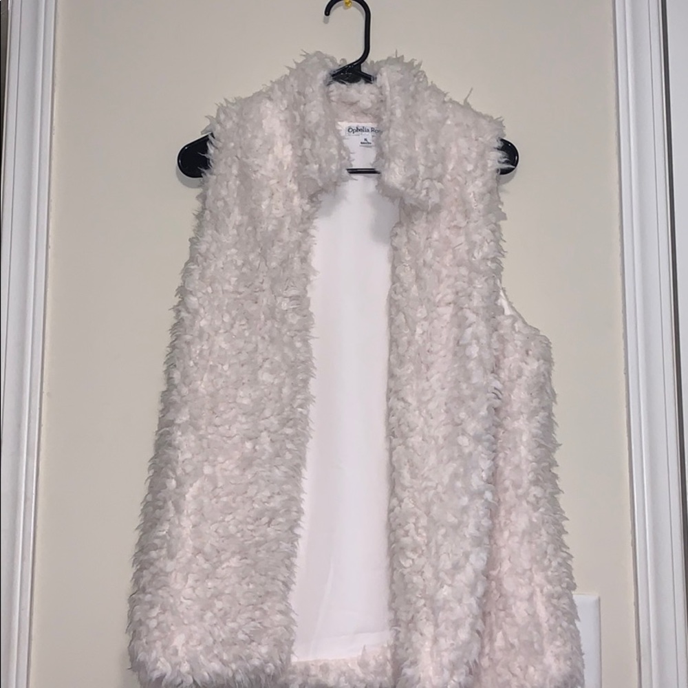 White sherpa vest
